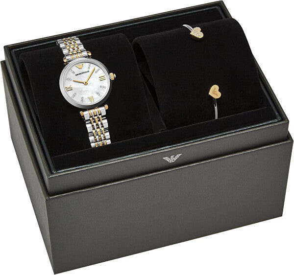 Emporio Armani 2-Hand, 2-Tone Stainless Steel Watch and Bracelet Set | AR80078SET