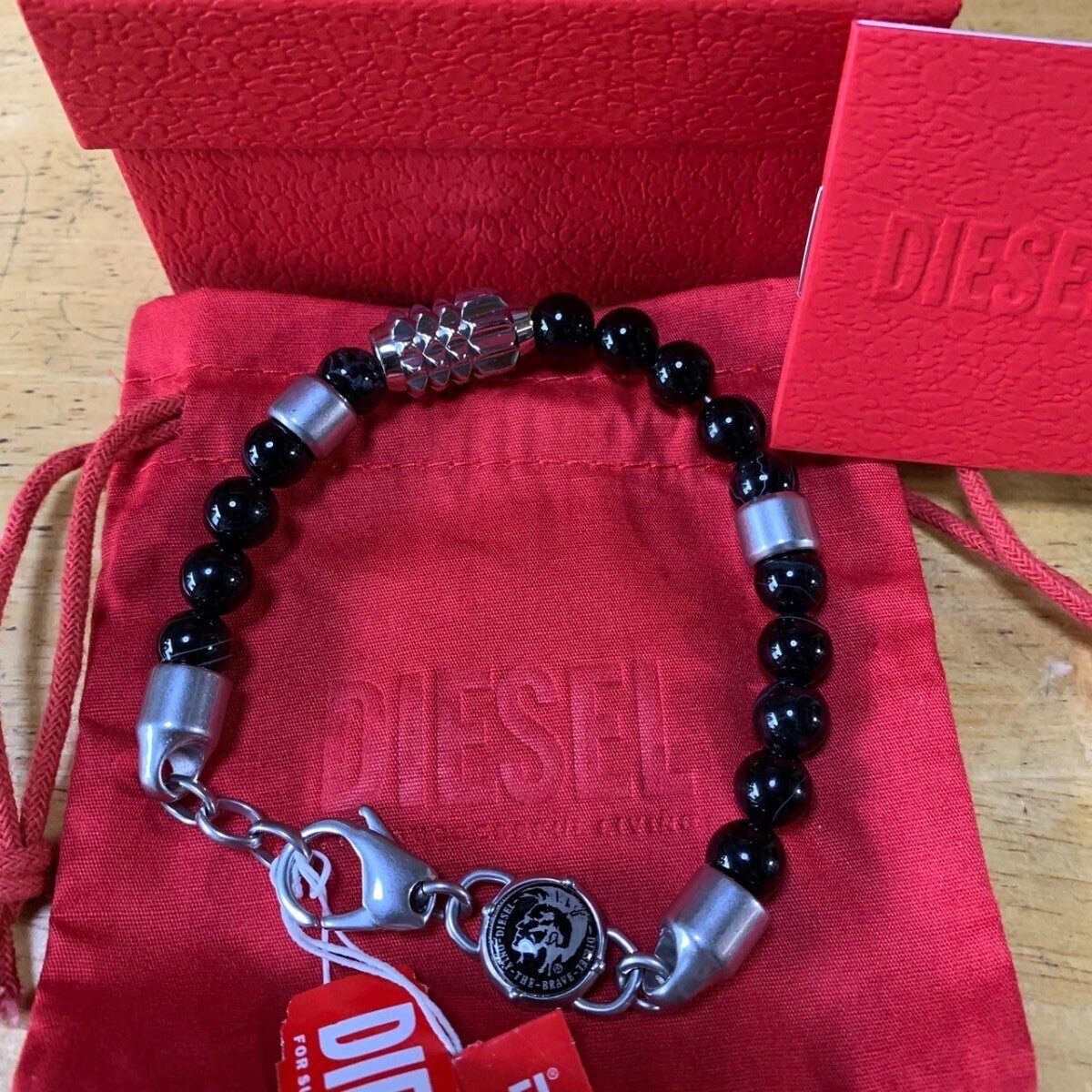 Diesel Beaded Studs Unisex Bracelet | DX0847040 | Time Watch Specialists
