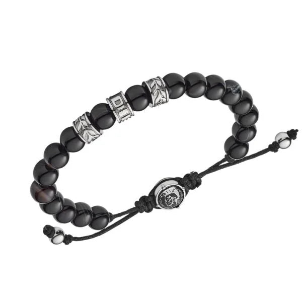 Diesel Black - Tone Semi - Precious Beaded Men's Bracelet | DX1101040 | TIME Watches