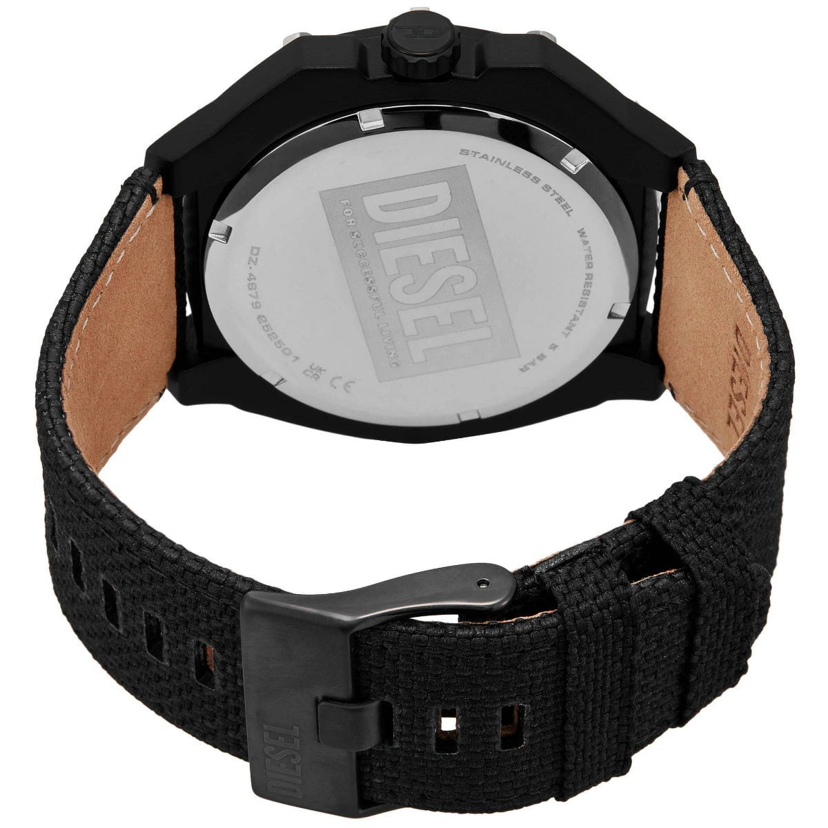 Diesel Framed Blue Dial and Black Leather 46mm Men's Watch | DZ4679 | TIME Watches