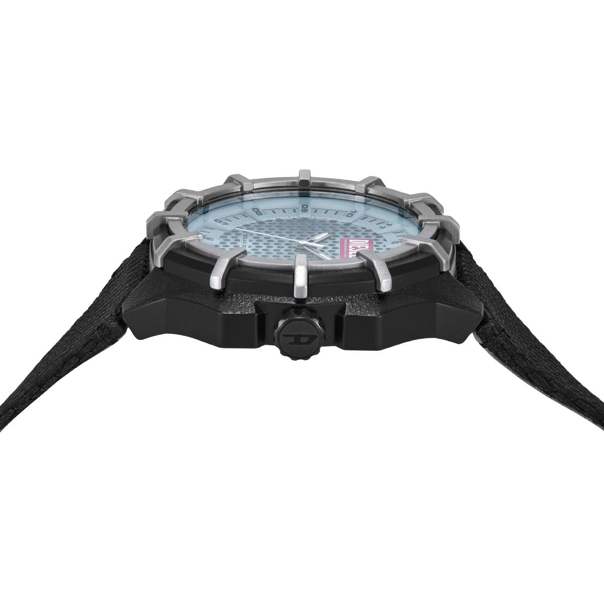 Diesel Framed Blue Dial and Black Leather 46mm Men's Watch | DZ4679 | TIME Watches