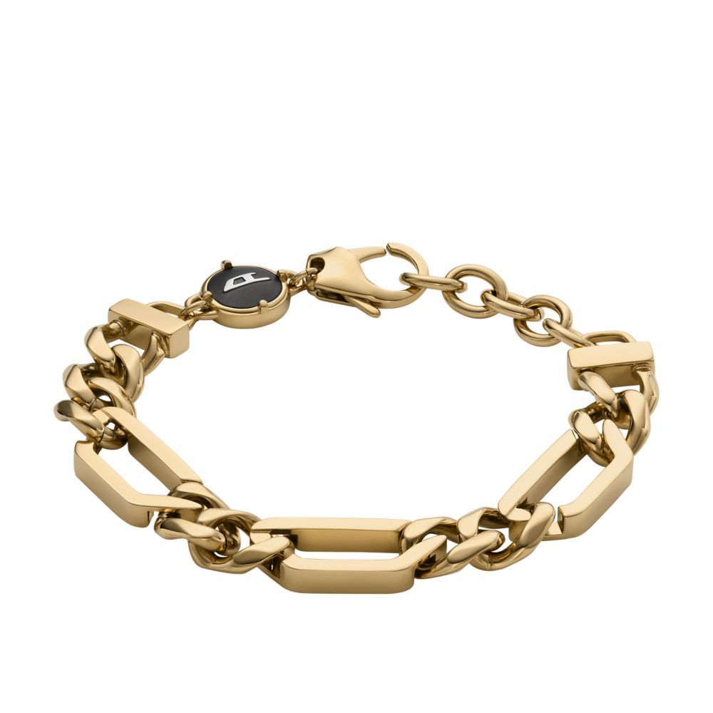 Diesel Gold - Tone Stainless Steel Men's Chain Bracelet | DX1471710 | Time Watch Specialists