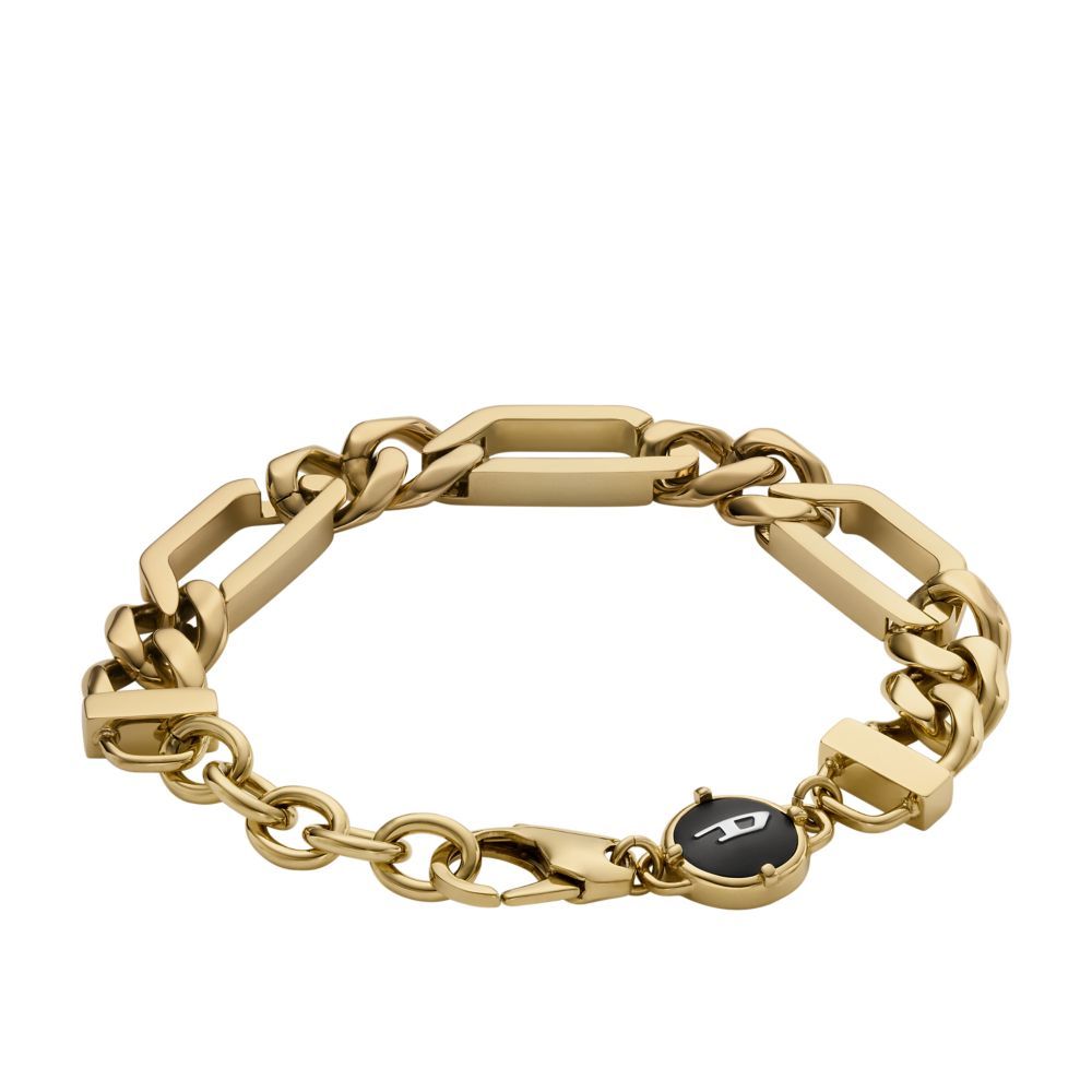 Diesel Gold - Tone Stainless Steel Men's Chain Bracelet | DX1471710 | Time Watch Specialists