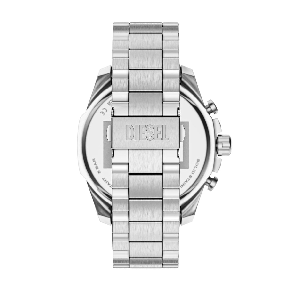 Diesel Mega Chief Gold Sunray Dial and Silver Steel Bracelet 48mm Men's Watch | DZ4702 | TIME Watches