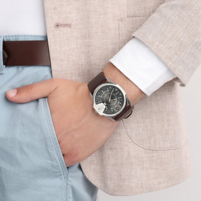 Diesel Mega Chief Grey Dial Men's Watch | DZ1206 | Time Watch Specialists