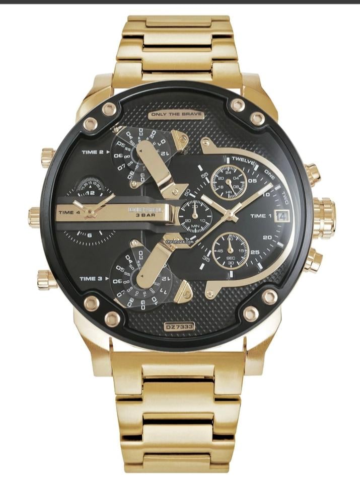 Diesel Mr. Daddy 2.0 Black & Gold Stainless Steel 57mm Men's Watch | DZ7333 | TIME Watches