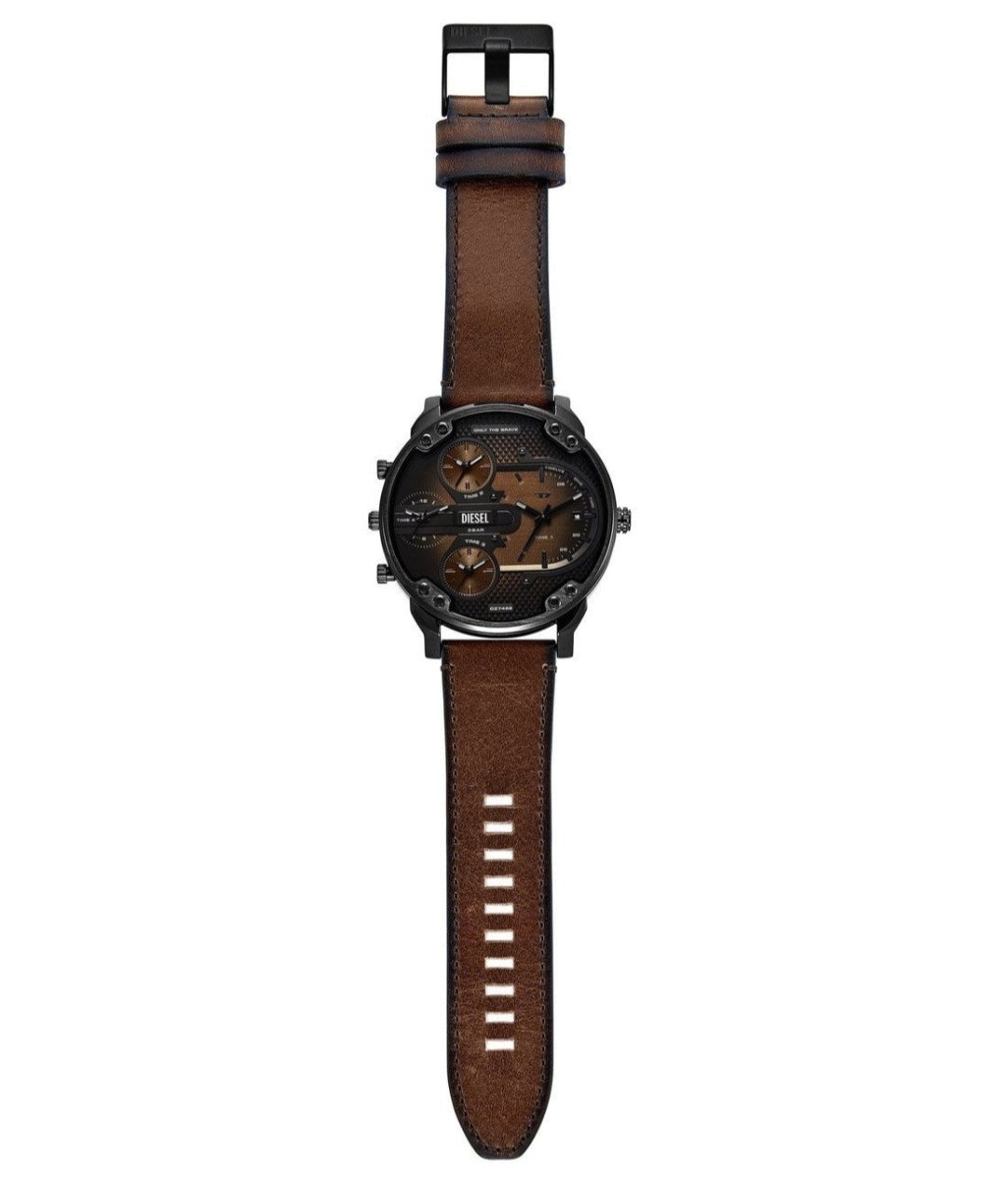 Diesel Mr. Daddy Slim Chronograph Brown Leather Strap Men's Watch | DZ7492 | TIME Watches