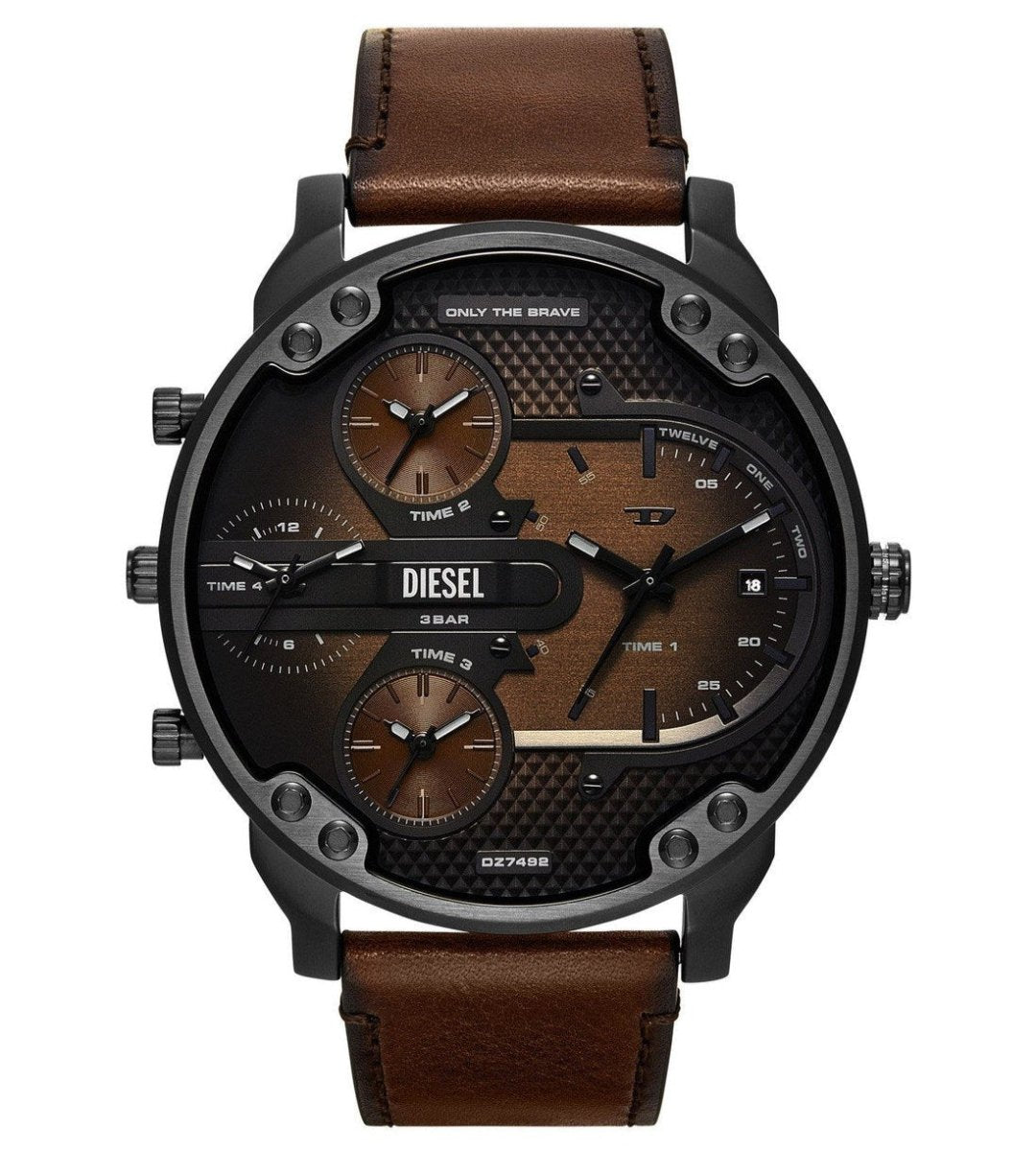 Diesel Mr. Daddy Slim Chronograph Brown Leather Strap Men's Watch | DZ7492 | TIME Watches