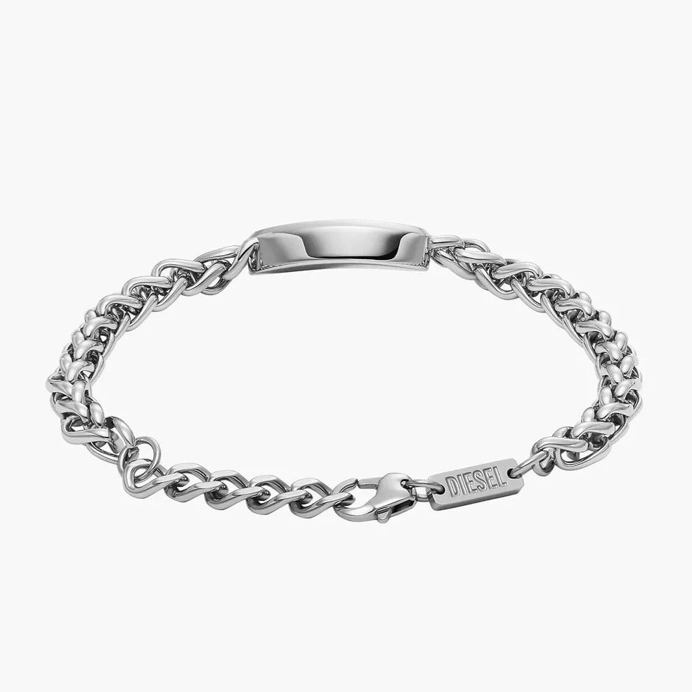 Diesel Red Enamel And Stainless Steel Unisex Chain Bracelet | DX1445040 | Time Watch Specialists