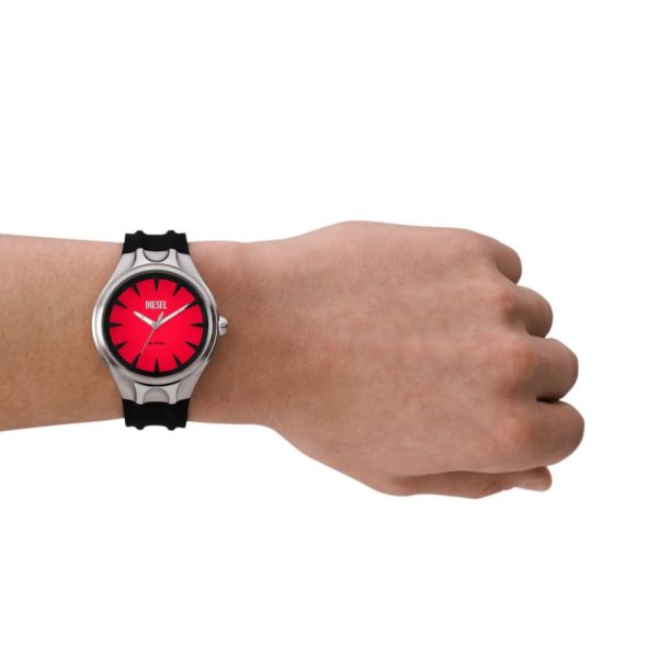 Diesel Streamline Three-Hand Black Silicone Men's Watch | DZ2202