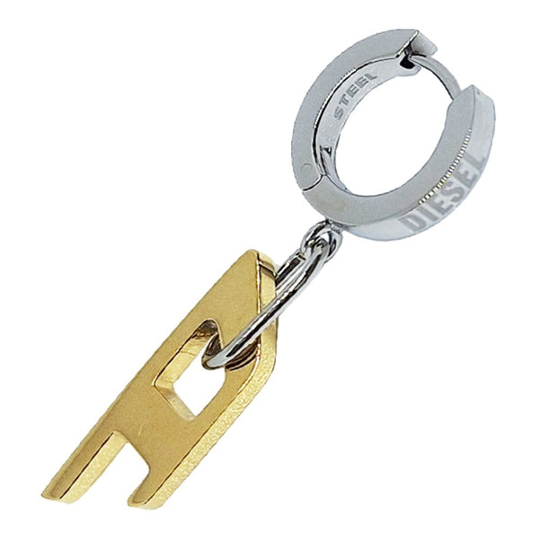☆DIESEL☆ Two-tone hoop single earring DX1419931 Diesel Two-Tone Stainless Steel Hoop Earring - DX1419931