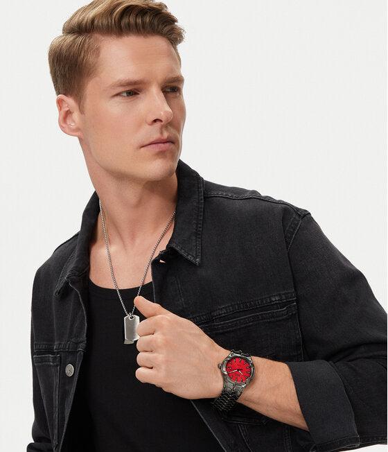 Diesel Vert Three - Hand Date Gunmetal Stainless Steel Men's Watch | DZ2199 | Time Watch Specialists