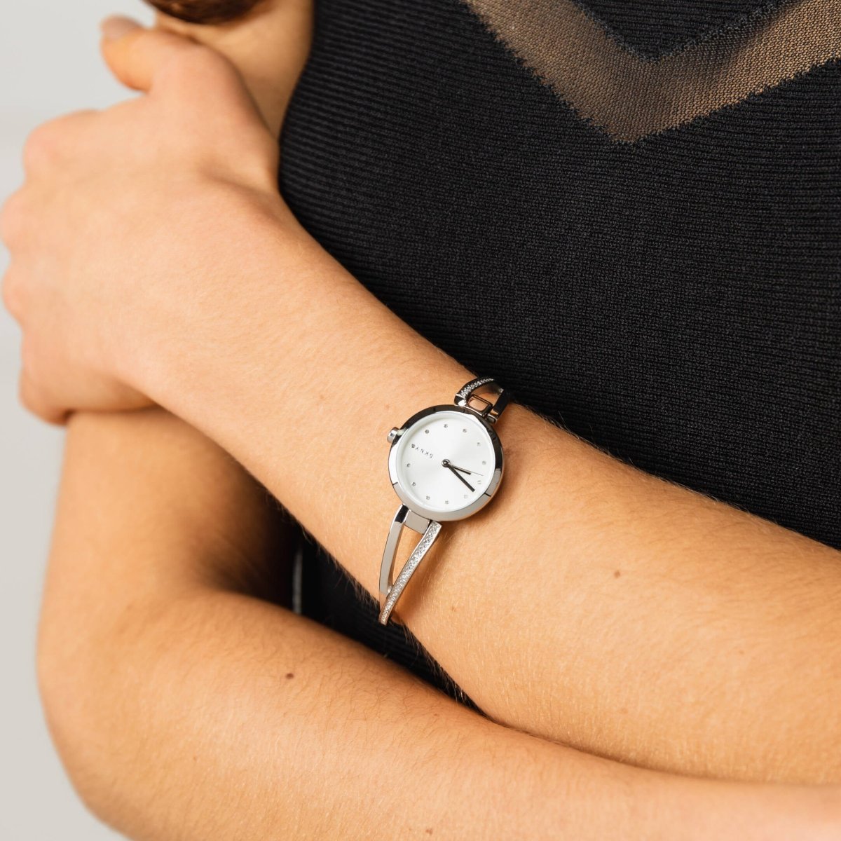 DKNY Crosswalk Silver Dial and Silver Steel Bracelet 26mm Women's Watch | NY2789 | TIME Watches