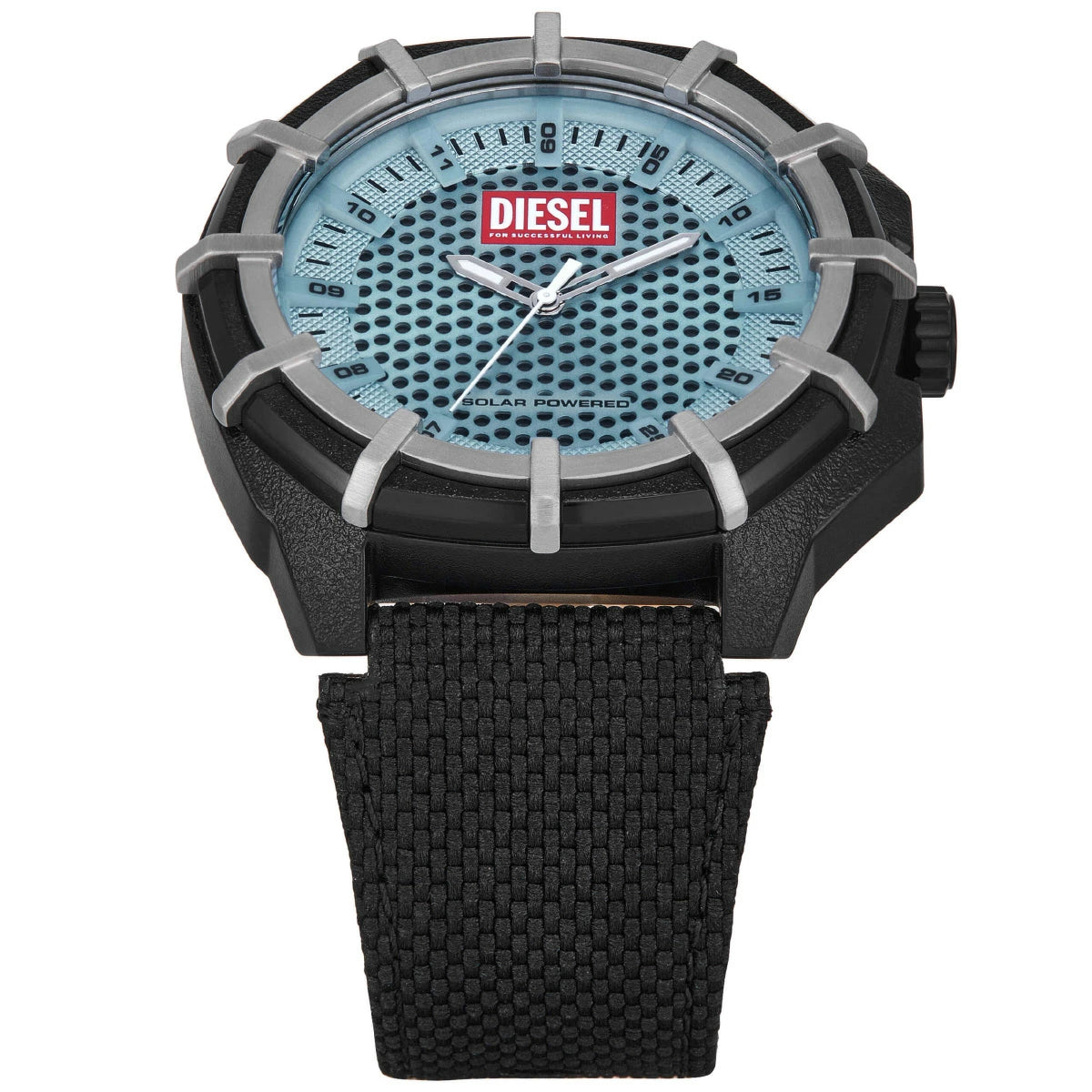 Diesel Framed Solar-Powered Blue Dial with Black Strap Men's Watch | DZ4679