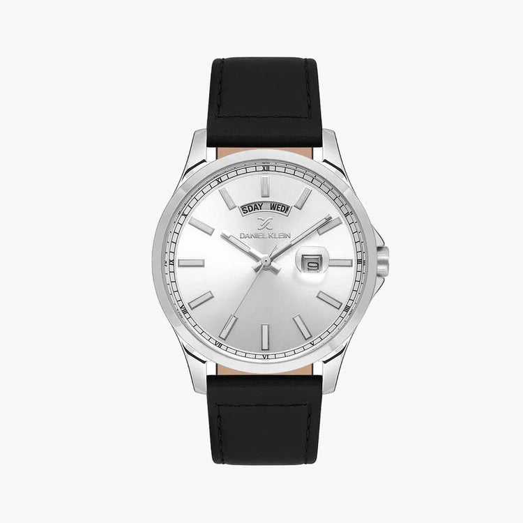 Daniel Klein Black Dial Leather Men’s Watch | DK113659-1