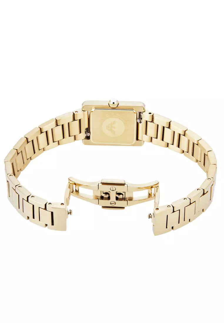 EMPORIO ARMANI Genni Crystals Gold Stainless Steel Bracelet Women's Watch | AR11663