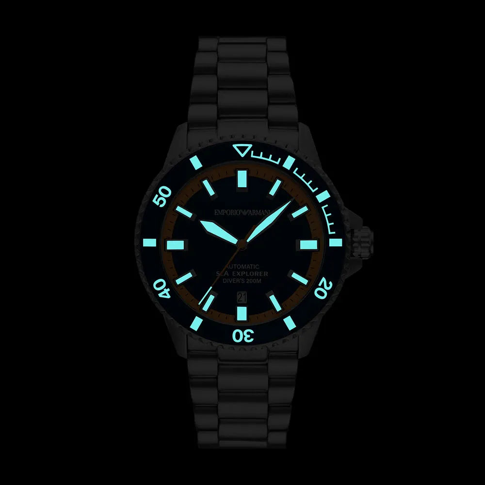 Emporio Armani Blue Sea Explorer Silver Stainless Steel Men's Watch | AR60090