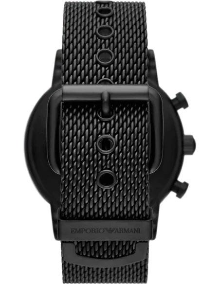 Emporio Armani Chronograph Black Dial and Black Steel Bracelet Mesh 44mm Men's Watch | AR11470