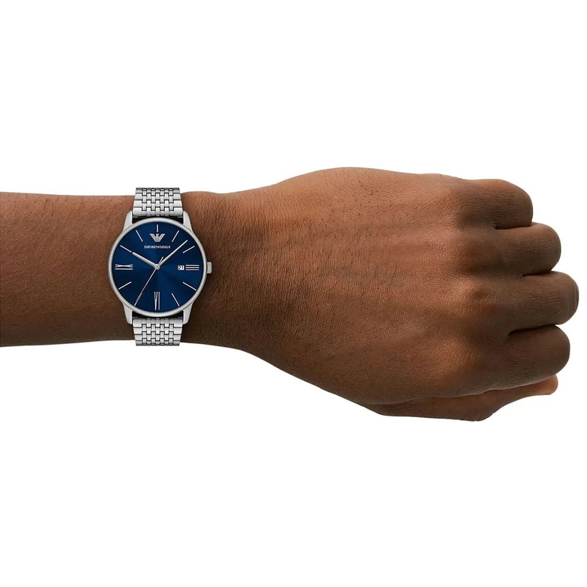 Emporio Armani Chronograph Blue Dial and Silver Stainless Steel 43mm Men's Watch | AR11674 | TIME Watches