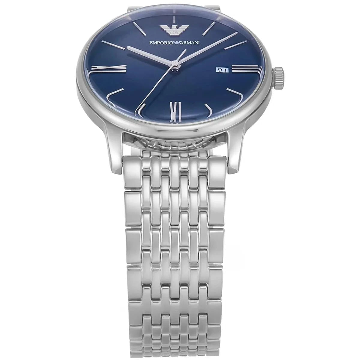 Emporio Armani Chronograph Blue Dial and Silver Stainless Steel 43mm Men's Watch | AR11674 | TIME Watches