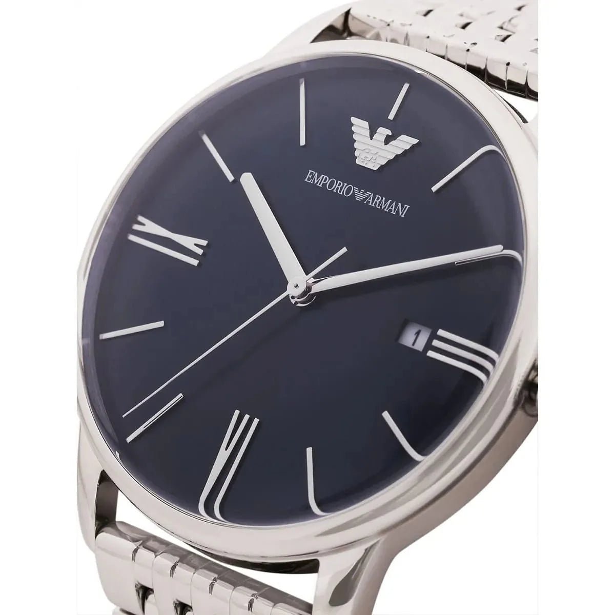 Emporio Armani Chronograph Blue Dial and Silver Stainless Steel 43mm Men's Watch | AR11674 | TIME Watches