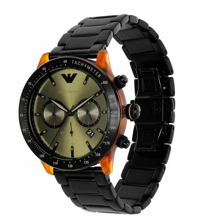 Emporio Armani Chronograph Blue Dial and Blue Stainless Steel 43mm Men's Watch | AR11548