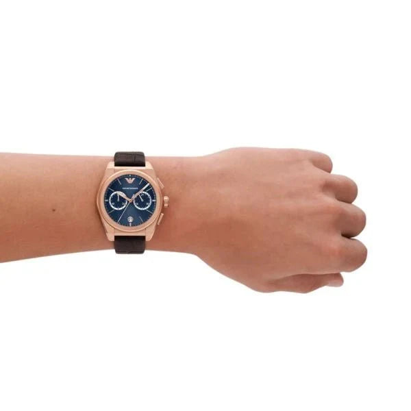 Emporio Armani Chronograph Rose Gold Dial and Rose Gold Stainless Steel 43mm Men's Watch | AR11563