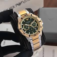 Emporio Armani Chronograph Two-Tone Dial and Two-Tone Stainless Steel 43mm Men's Watch | AR11586