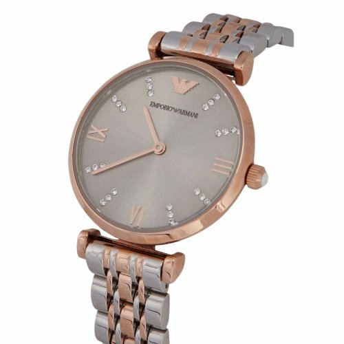 Emporio Armani Marcello Black Dial and Two-Tone Stainless Steel 38mm Women's Watch | AR1840