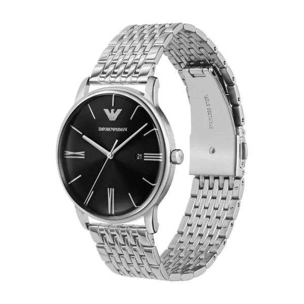Emporio Armani Classic Black Dial and Black Stainless Steel 42mm Men's Watch | AR11600 | TIME Watches
