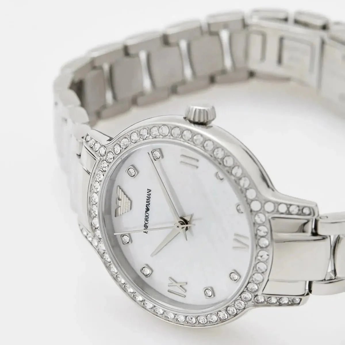 Emporio Armani Classic Silver Dial and Silver Stainless Steel 32mm Women's Watch | AR11484 | TIME Watches