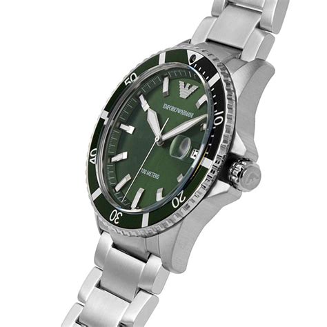 Emporio Armani Diver Black Dial and Silver Stainless Steel 43mm Men's Watch | AR11338