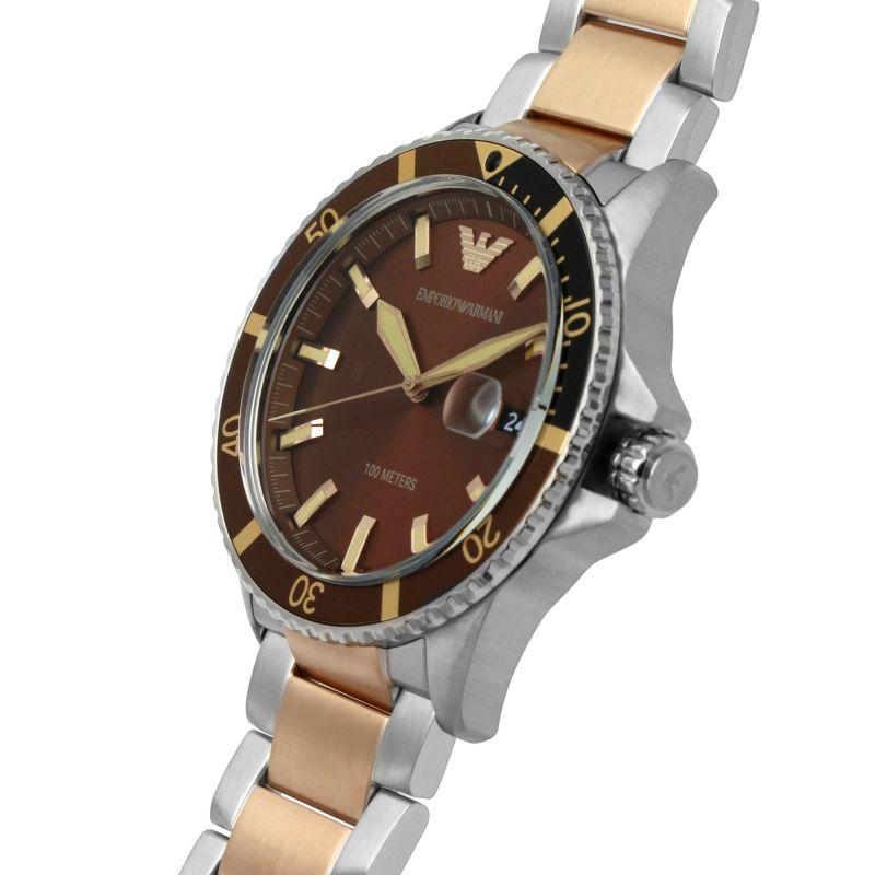 Emporio Armani Diver Two-Tone Dial and Two-Tone Stainless Steel 43mm Men's Watch | AR11340