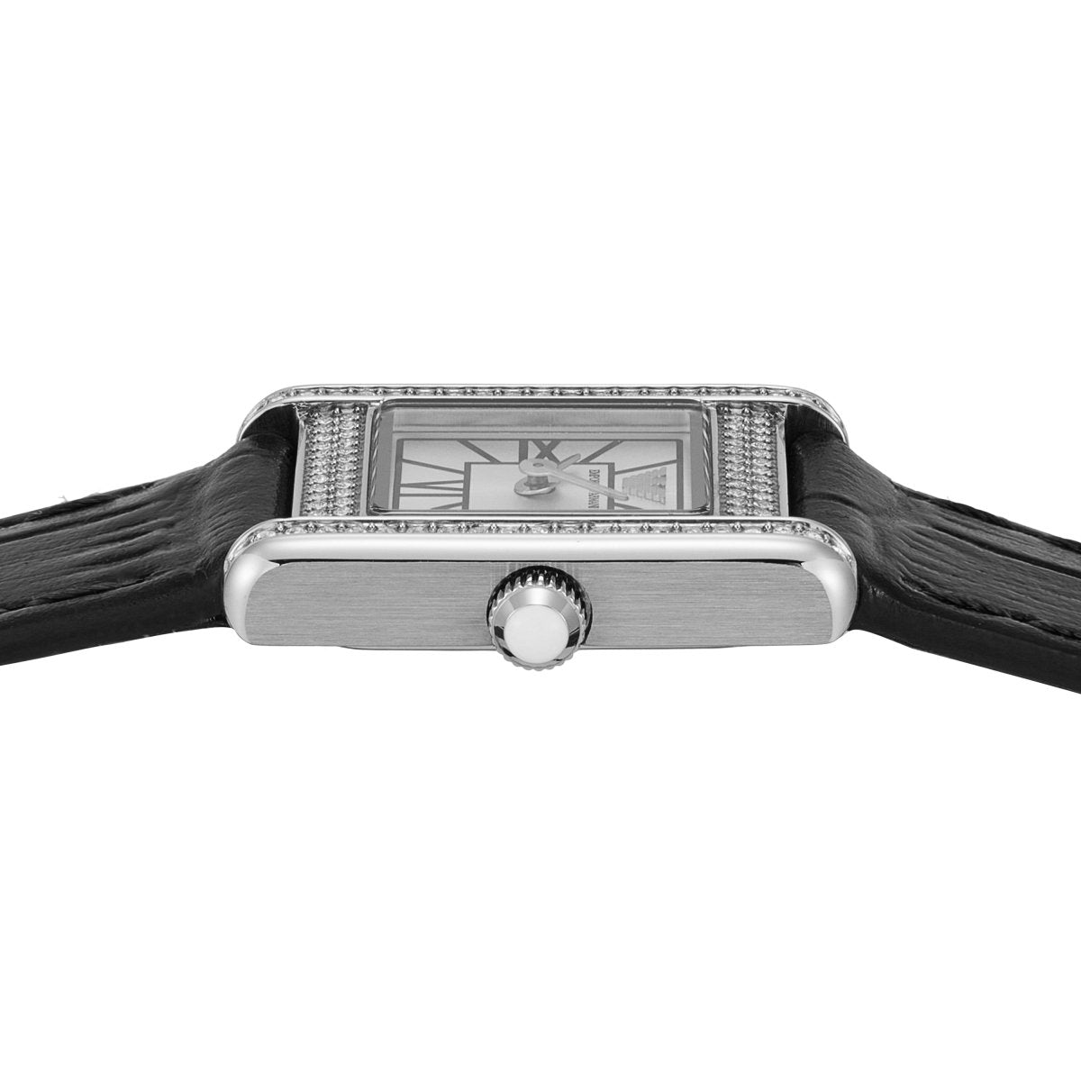 Emporio Armani Genni Silver Dial and Black Leather 20mm Women's Watch | AR11660 | TIME Watches