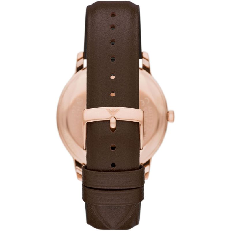 Emporio Armani Minimalist White Dial and Silver Leather 43mm Men's Watch | AR11572