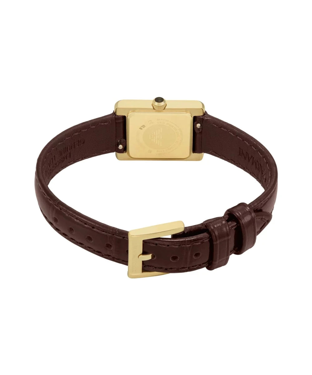 Emporio Armani Gianni T - Bar Black Dial and Brown Leather 32mm Women's Watch | AR11705 | TIME Watches