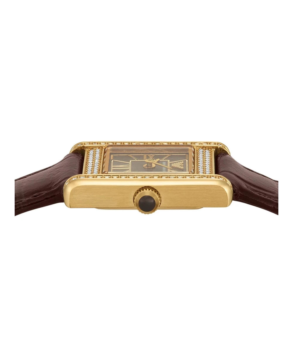 Emporio Armani Gianni T - Bar Black Dial and Brown Leather 32mm Women's Watch | AR11705 | TIME Watches