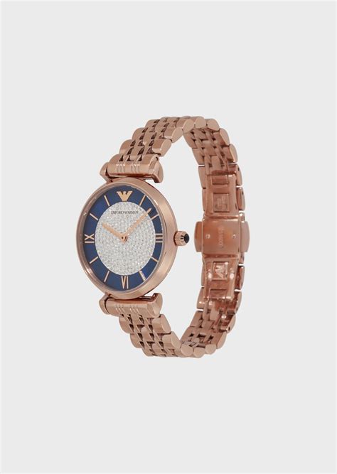 Emporio Armani Gianni T-Bar Rose Gold Dial and Rose Gold Stainless Steel 36mm Women's Watch | AR11423
