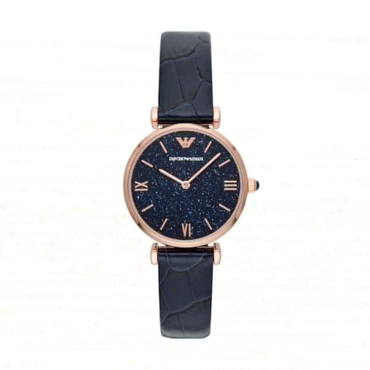Emporio Armani Gianni T-Bar Blue Dial and Blue Leather 40mm Watch | AR11424