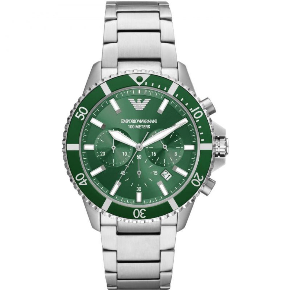 Emporio Armani World Explorer Silver Dial and Silver Stainless Steel 42mm Men's Watch | AR11500