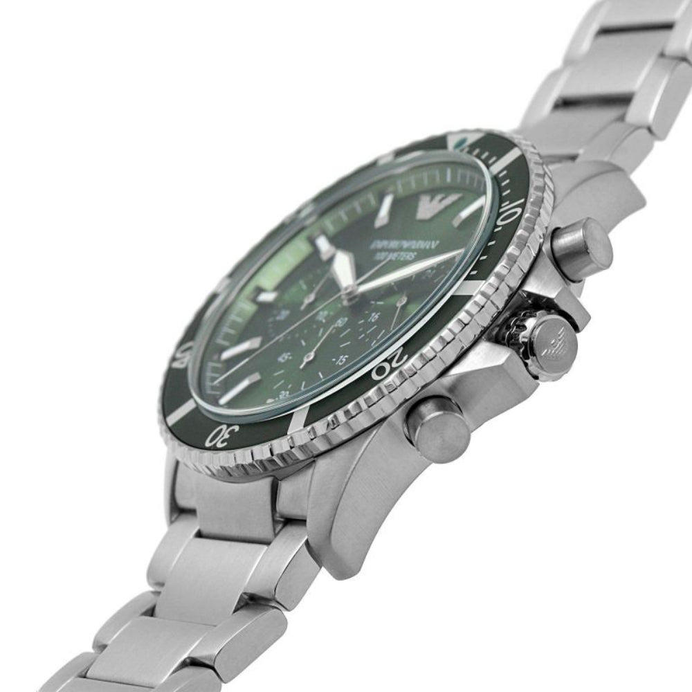 Emporio Armani World Explorer Silver Dial and Silver Stainless Steel 42mm Men's Watch | AR11500