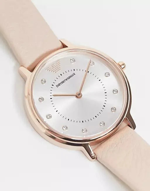 Emporio Armani Kappa Rose Gold Dial and Rose Gold Leather 38mm Women's Watch | AR2510