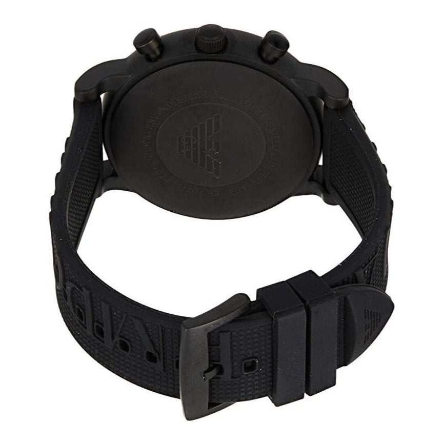 Emporio Armani Luigi Black Dial and Black Leather 44mm Men's Watch | AR11024
