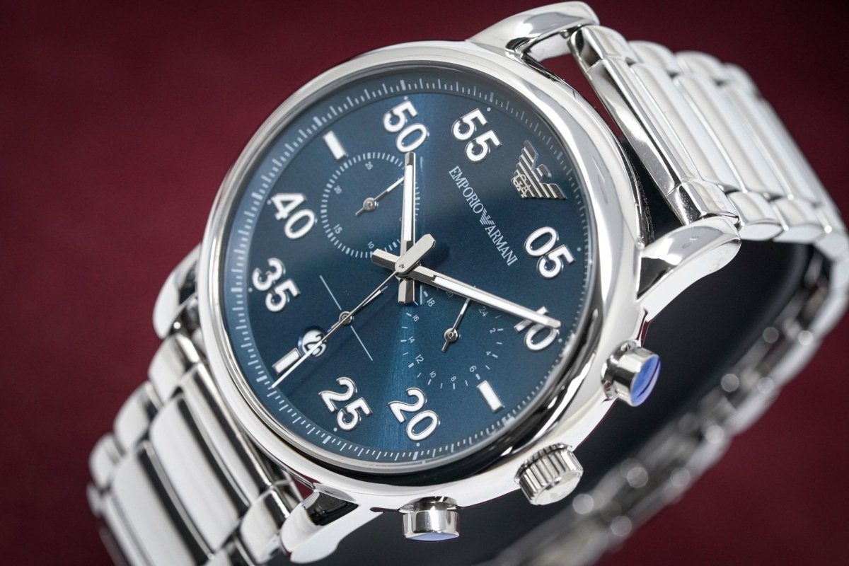 Emporio Armani Luigi Blue Dial and Blue Stainless Steel 43mm Men's Watch | AR11132