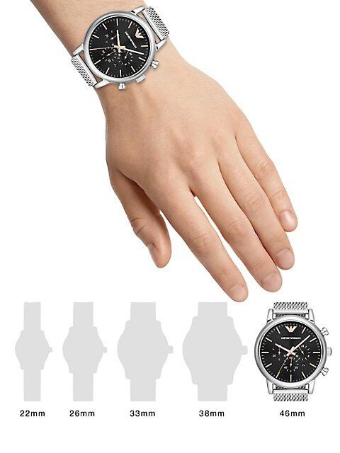 Emporio Armani Luigi Black Dial and Black Stainless Steel 44mm Men's Watch | AR11429