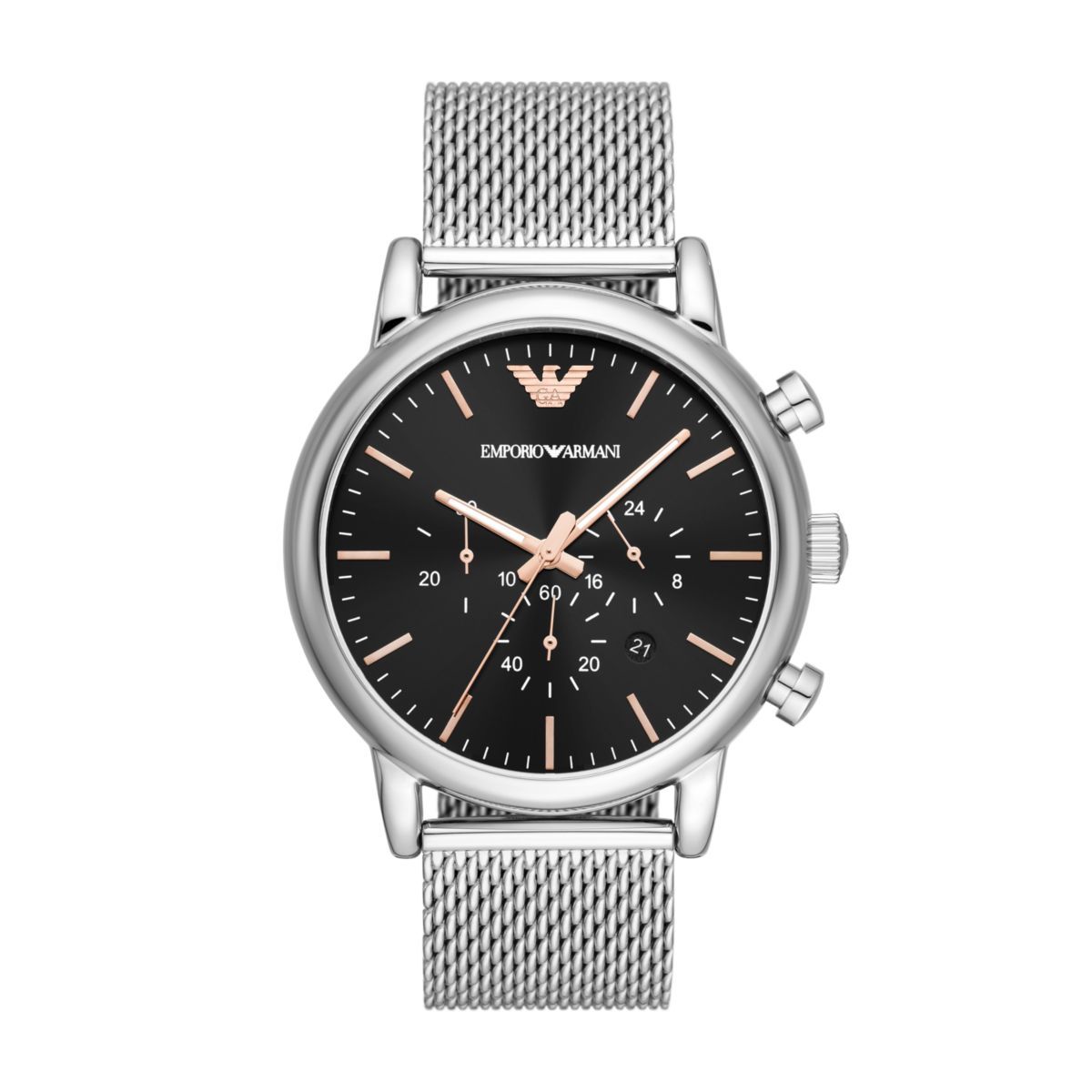 Emporio Armani Luigi Black Dial and Black Stainless Steel 44mm Men's Watch | AR11429