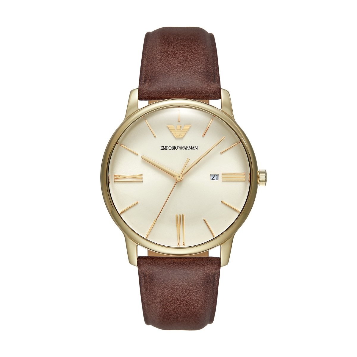 Emporio Armani Maddox Cream Dial and Brown Leather 42mm Men's Watch | AR11610 | TIME Watches