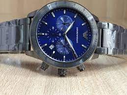 Emporio Armani Mario Gunmetal Dial and Gunmetal Stainless Steel 44mm Watch | AR80045