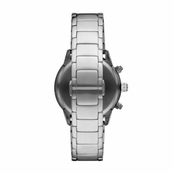 Emporio Armani Mario Black Dial and Silver Stainless Steel 43mm Men's Watch | AR11241