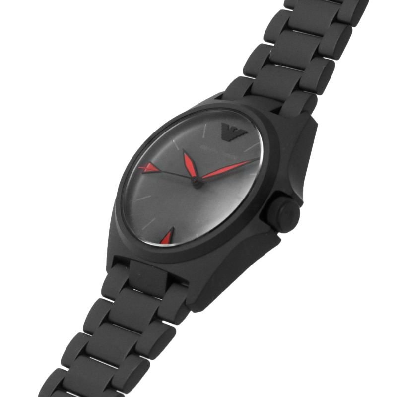 Emporio Armani Nicola Black Dial and Black Leather 43mm Men's Watch | AR11393